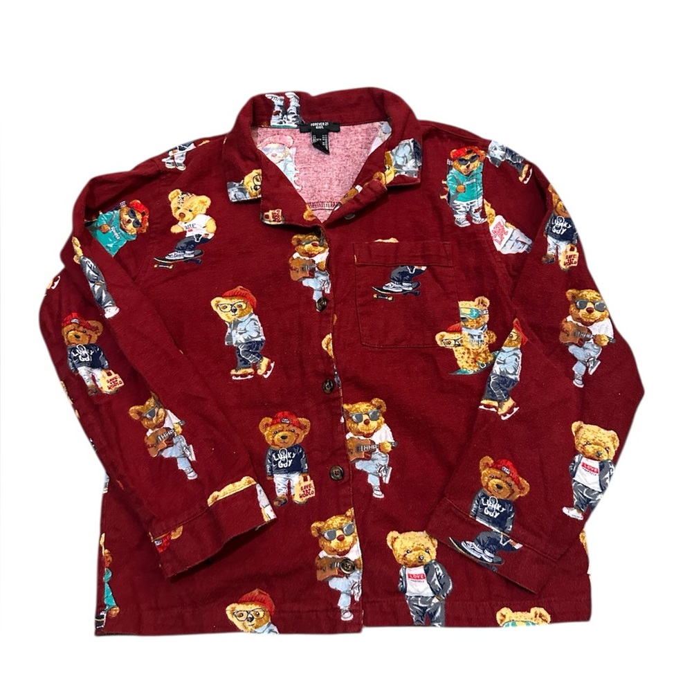 Forever 21 Kids Red Patterned Shirt